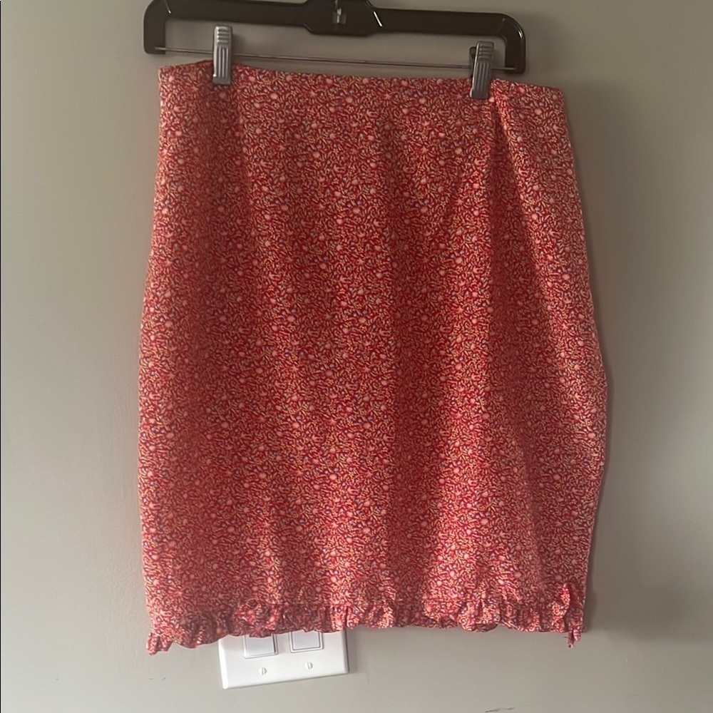 - Vintage Floral  Red Skirt